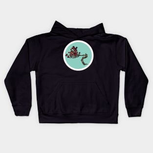 Bonsai Red on Green Kids Hoodie